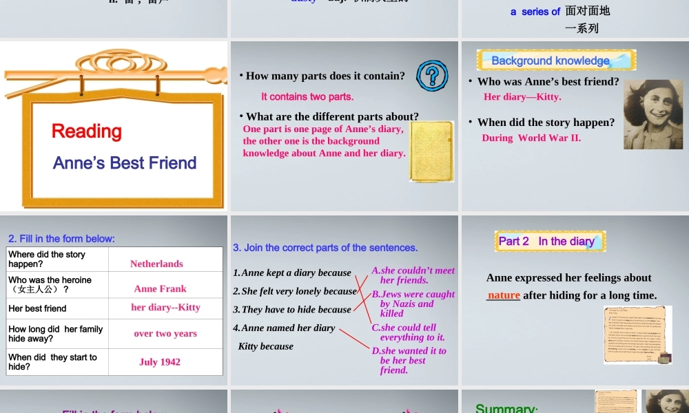 高中英语 Unit1 Friendship-Reading阅读课件 新人教版必修1 课件