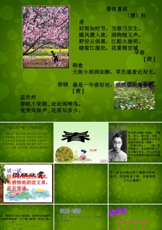 浙江省宁波市慈城中学七年级语文上册 11 春课件 (新版)新人教版