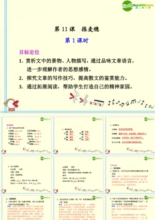 高中语文 第11课 拣麦穗 第1课时同步教学课件 粤教版必修1 课件