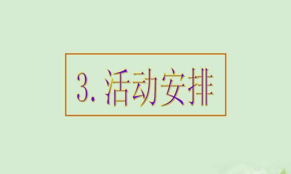 高考英语 专题解析基础写作 活动安排课件