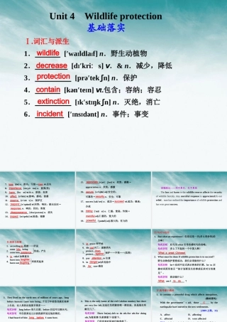 高考英语 Unit4Wildlife protection课件 新人教版必修2 课件