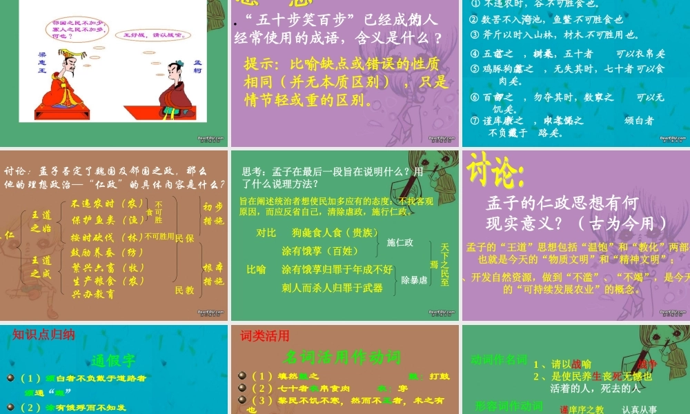 高一语文寡人之于国也孟子教学课件 人教版 1 课件