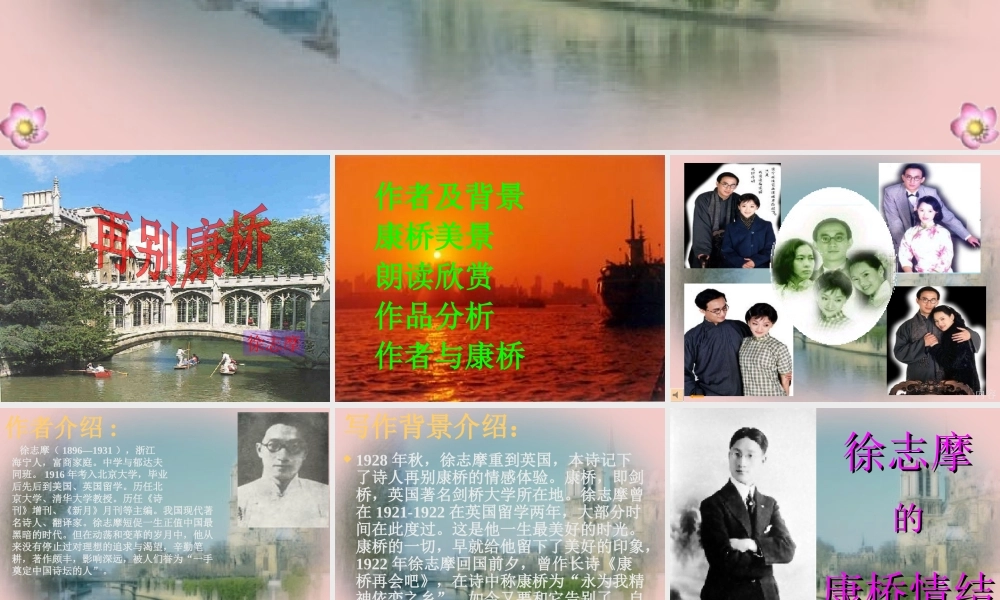 高中语文(再别康桥)优秀课件新人教版必修1 课件