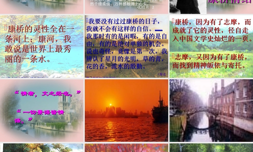 高中语文(再别康桥)优秀课件新人教版必修1 课件