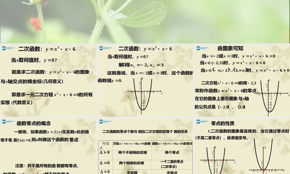 高中数学 241函数的零点课件 新人教A版必修1 课件