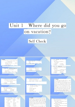 秋八年级英语上册 Unit 1 Where did you go on vacation Self Check习题课件 (新版)人教新目标版 课件