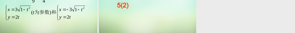 高三数学复习 2.1参数方程的概念课件