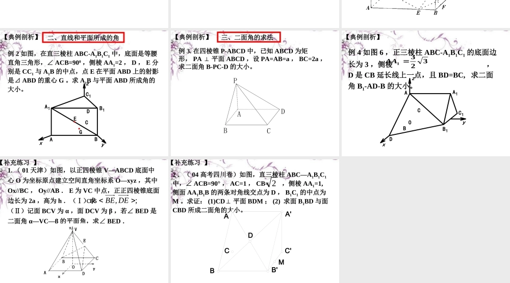 高三数学(空间角)复习课件 新人教版 课件