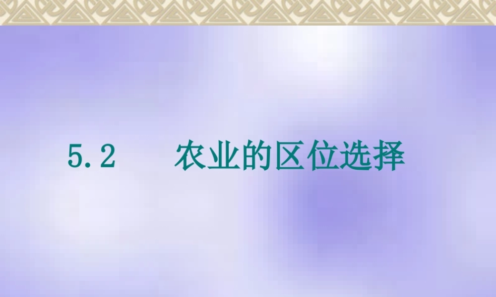 高一地理：第五单元(农业的区位选择)课件 人教版 课件