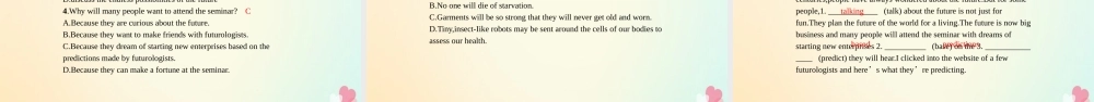 英语 Unit ew Frontiers SectionⅠWarm up  Lesson 1 Futurology课件 北师大版选修7 课件
