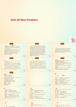 英语 Unit ew Frontiers SectionⅠWarm up  Lesson 1 Futurology课件 北师大版选修7 课件