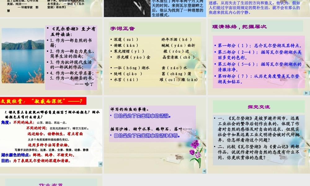 高中语文 瓦尔登湖5课件 新人教版必修1 课件