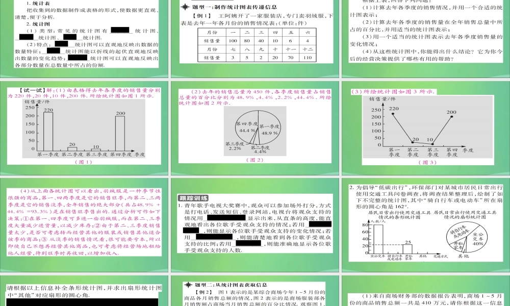 秋八年级数学上册 第十五章 数据的收集与表示 15.2 数据的表示(第2课时)利用统计图表传递信息课件 (新版)华东师大版 课件