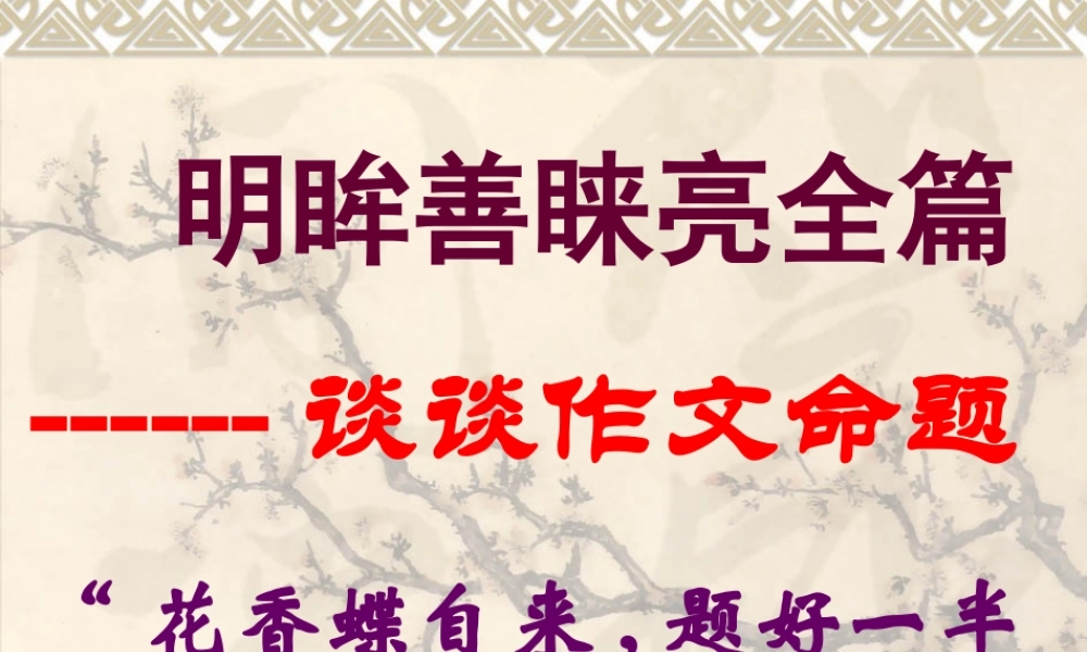 高考语文明眸善睐亮全篇 谈谈作文命题课件