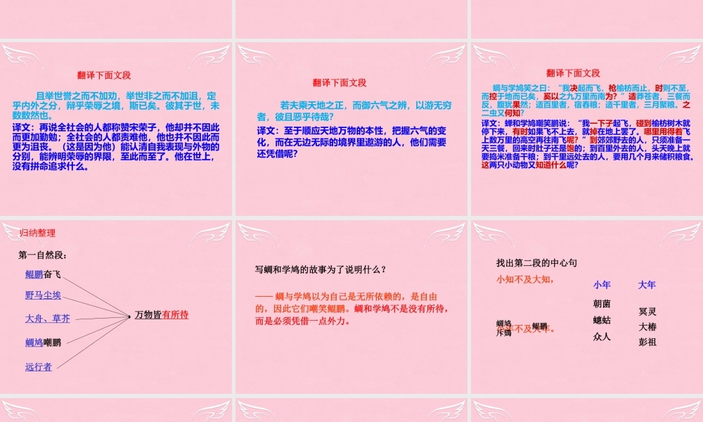 高中语文第四专题逍遥游课件苏教版必修5 课件