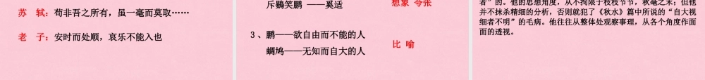 高中语文第四专题逍遥游课件苏教版必修5 课件
