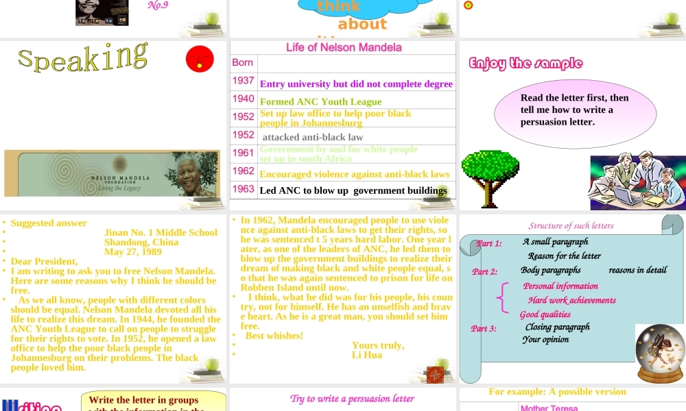 高中英语 Unit5 Nelson Mandela-a modern hero- Writing优质课件 新人教版必修1 课件