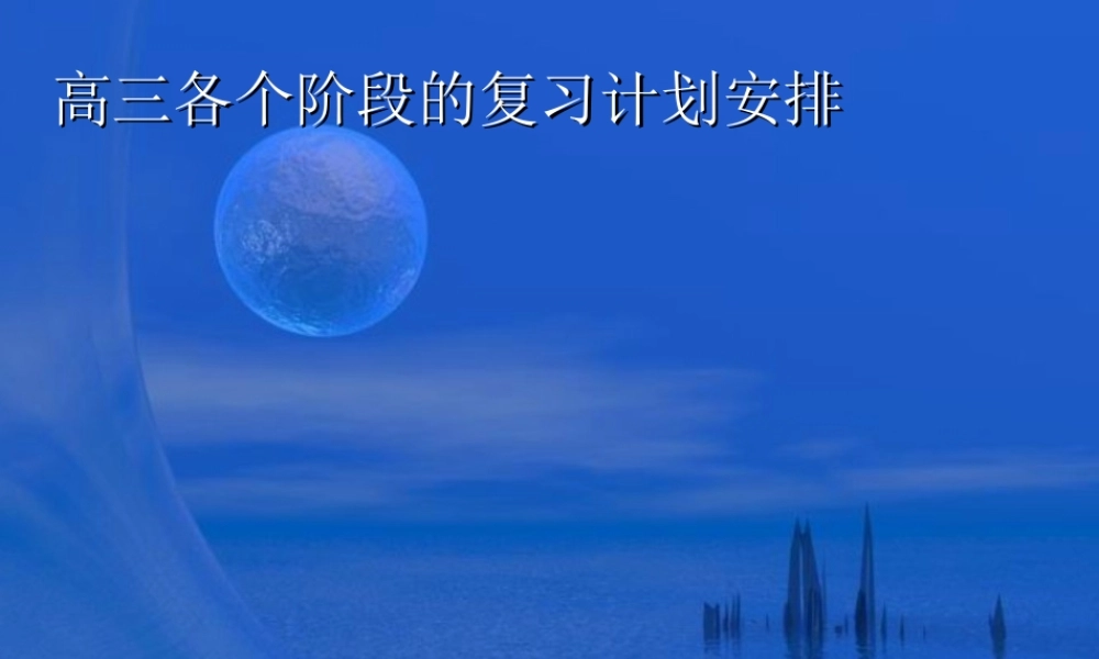福建省第二届新课程高三英语毕业班教学工作会议 高三各个阶段的复习计划安排课件 新人教版 课件