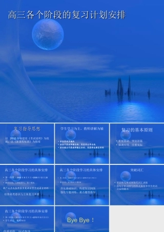 福建省第二届新课程高三英语毕业班教学工作会议 高三各个阶段的复习计划安排课件 新人教版 课件