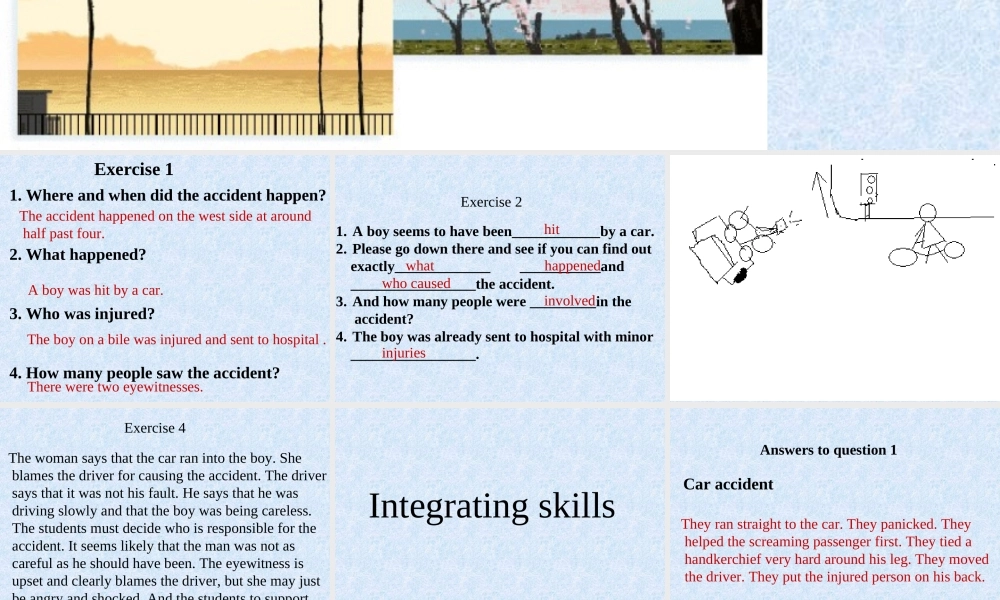 高二英语Unit8练习listening and integrating skills 试题