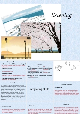 高二英语Unit8练习listening and integrating skills 试题