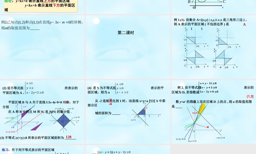 高中数学 3.3.1二元一次不等式组与平面区域课件 新人教A版必修5 课件