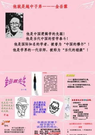 高中语文第四专题金岳霖先生课件苏教版必修2 课件