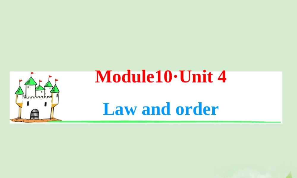 高考英语一轮复习 Module10 Unit 4 Law and order课件 牛津译林版(湖南专用) 课件