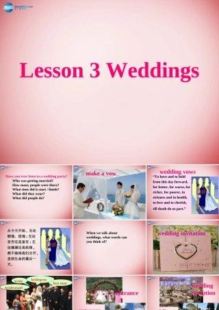 高中英语 Unit 3 Lesson3 Weddings课件 北师大版必修1 课件