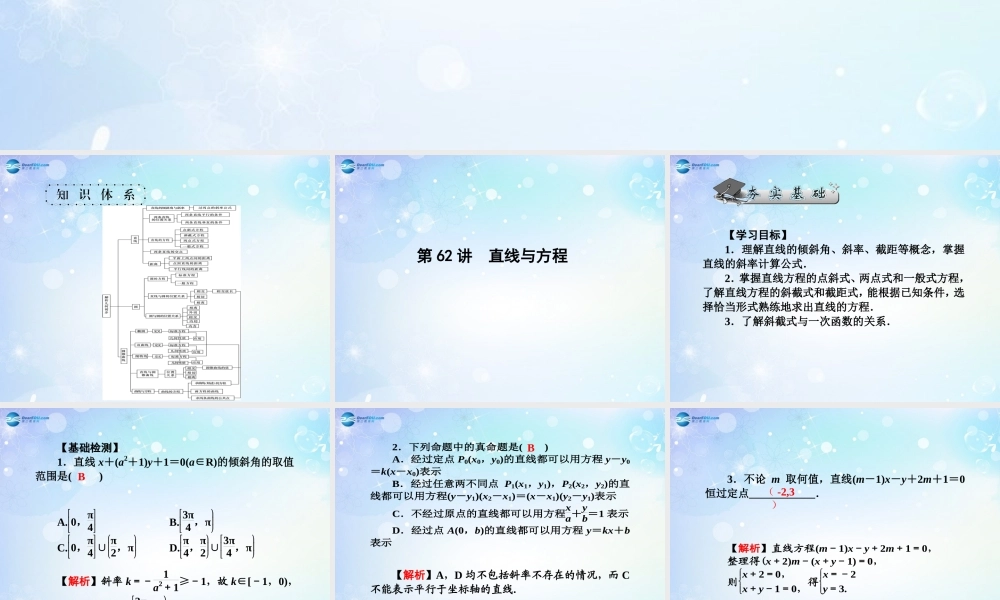 高考数学一轮总复习 9.62 直线与方程课件 理 课件