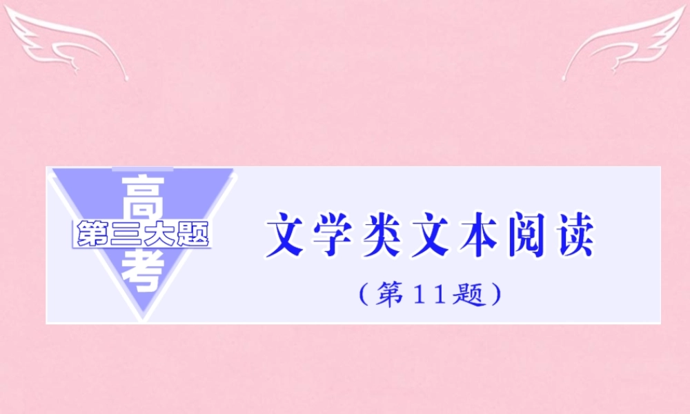 高三语文二轮复习高考第三大题文学类文本阅读第11题小说阅读课件