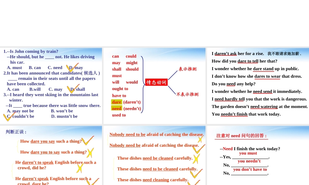 高考英语 语法情态动词 课件