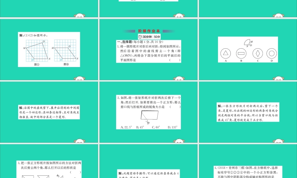 版七年级数学下册 第五章 生活中的轴对称 5.4 利用轴对称进行设计训练课件 (新版)北师大版 课件