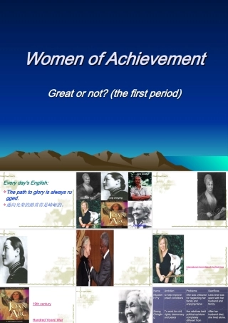 高中英语unit one Women of achievement课件人教版必修4 课件