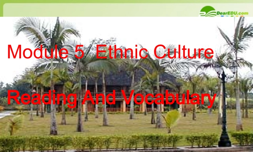 高中英语 Module5(Ethnic Culture-Reading and Vocabulary)课件 外研版选修7 课件