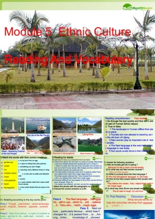 高中英语 Module5(Ethnic Culture-Reading and Vocabulary)课件 外研版选修7 课件