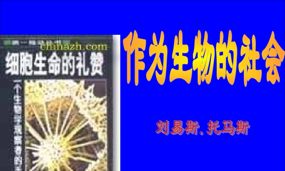 高中语文(作为生物的社会)教学课件 新人教版必修5 课件