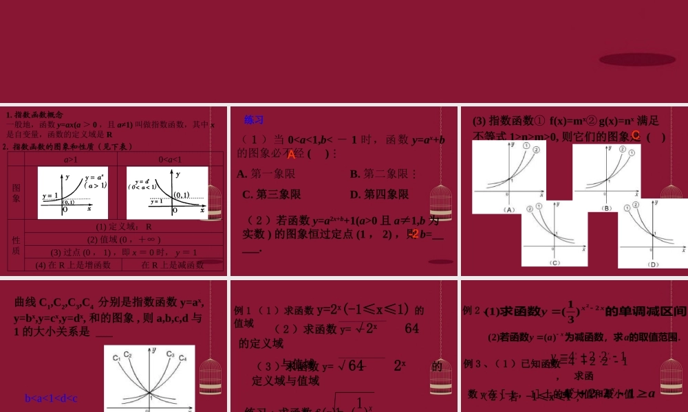 高中数学 212指数函数及其性质课件1 苏教版必修1 课件