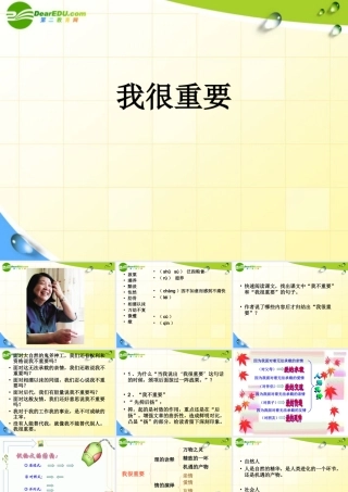 高中语文 毕淑敏(我很重要)课件 粤教版必修一 课件