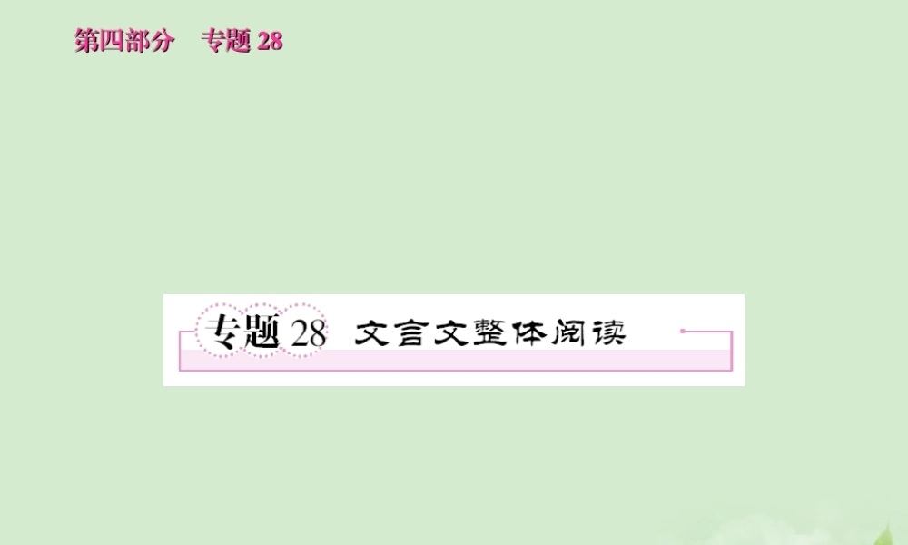 高考语文 考前指导 文言文整体阅读课件