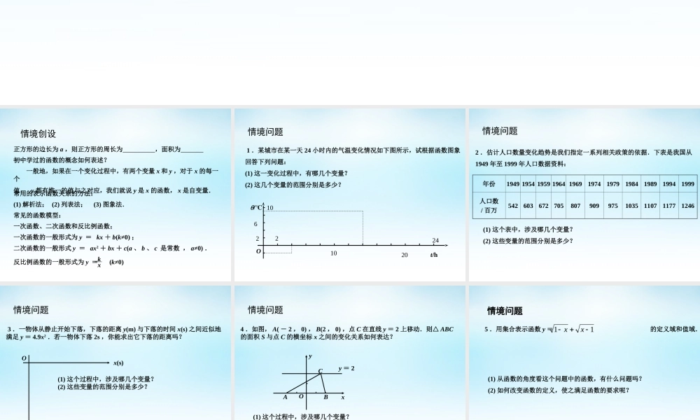 高中数学 211函数的概念和图象(1)课件 苏教版必修1 课件