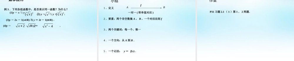高中数学 211函数的概念和图象(1)课件 苏教版必修1 课件