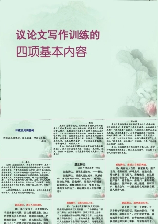 高考语文 议论文写作训练的四项基本内容课件  新人教版 课件