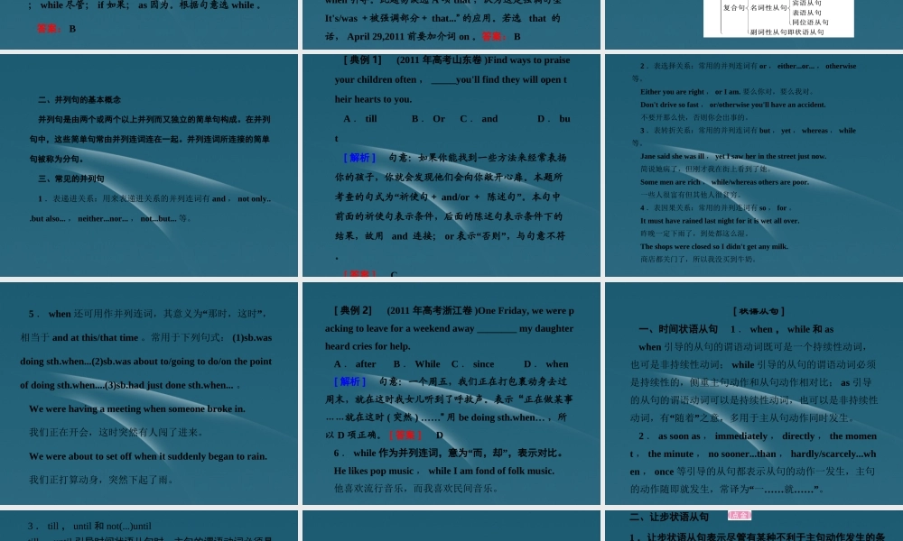 高三英语(高考英语语法：状语从句)课件
