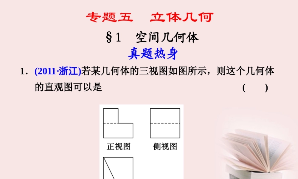 高考数学 专题五第1讲 空间几何体复习课件 理 课件
