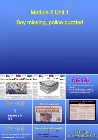高中英语 Unit1 boy missing，police puzzled Reading公开课课件