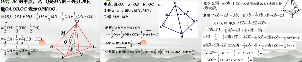 高二数学 空间向量的正交分解及其坐标表示课件 新人教版 课件
