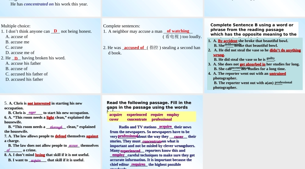 高中英语Unit 4 Making the news-language point课件 新课标 人教版 必修5 课件