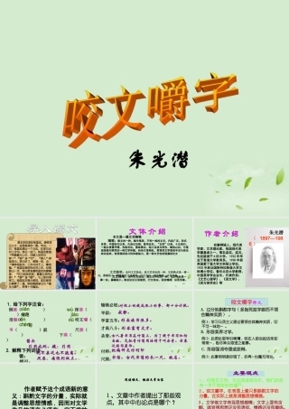 高中语文(第9课 咬文嚼字)课件 新人教版必修5 课件