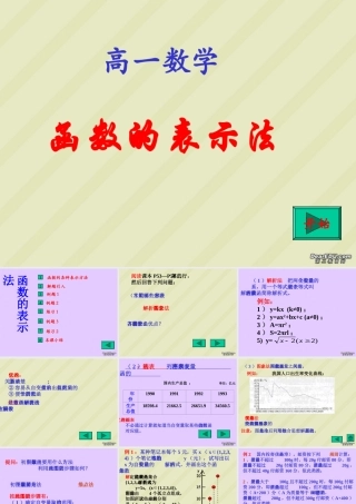 高一数学函数的表示法 新课标 人教版 课件